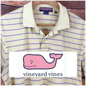 VINEYARD VINES Shep &Ian Polo Yellow Stripe Sz M